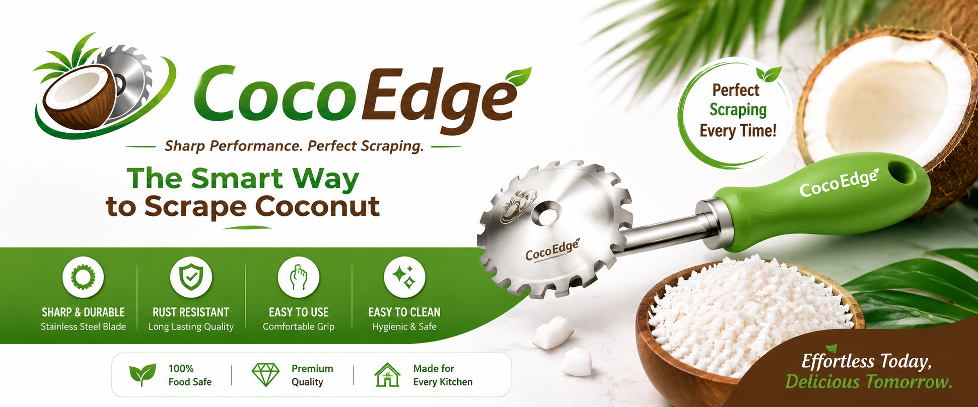 CocoEdge coconut scraper